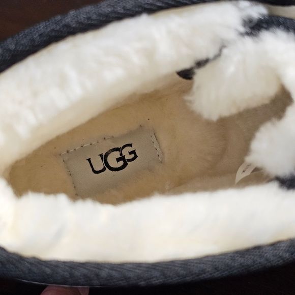 UGG Neumel Leather Chukka Boots Men\'s 8 White Black Wool Lined 1133777 Plush New main image 8